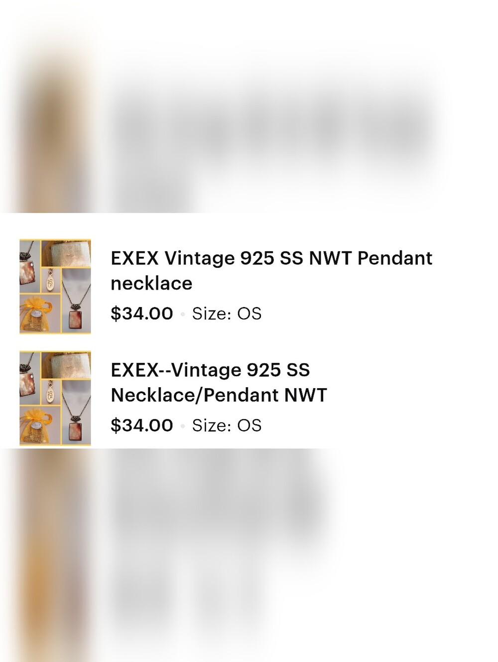 EXEX Vintage 925 SS NWT Pendant necklace